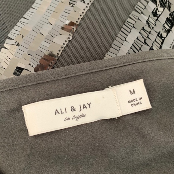 ALI & JAY black flat sequin soft mesh dress. M. - Picture 14 of 14